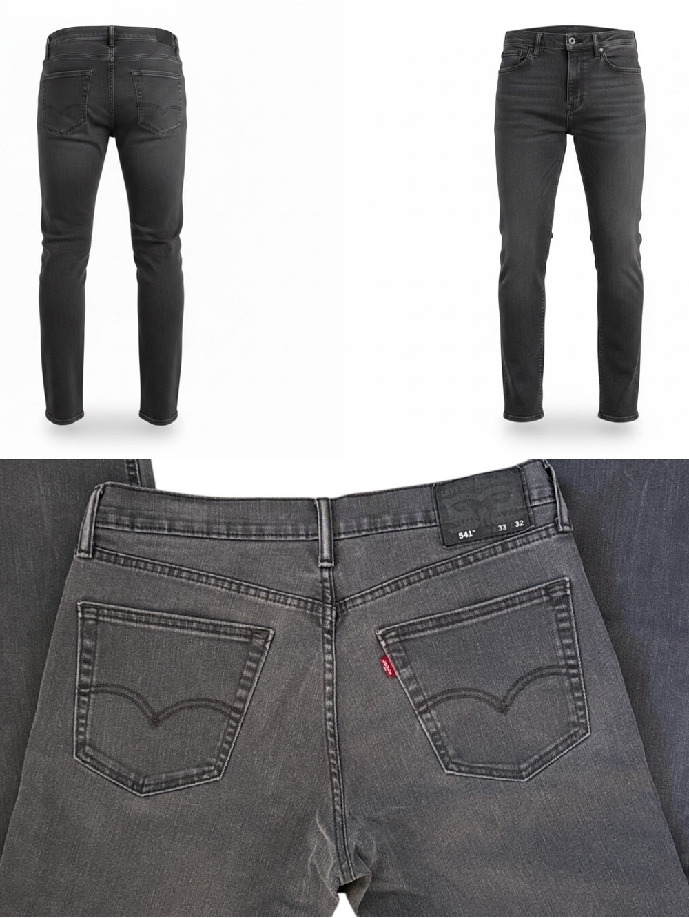 Levi’s 541 Athletic Fit Gray Denim Jeans Men’s 33x32 Tapered Stretch Casual‎